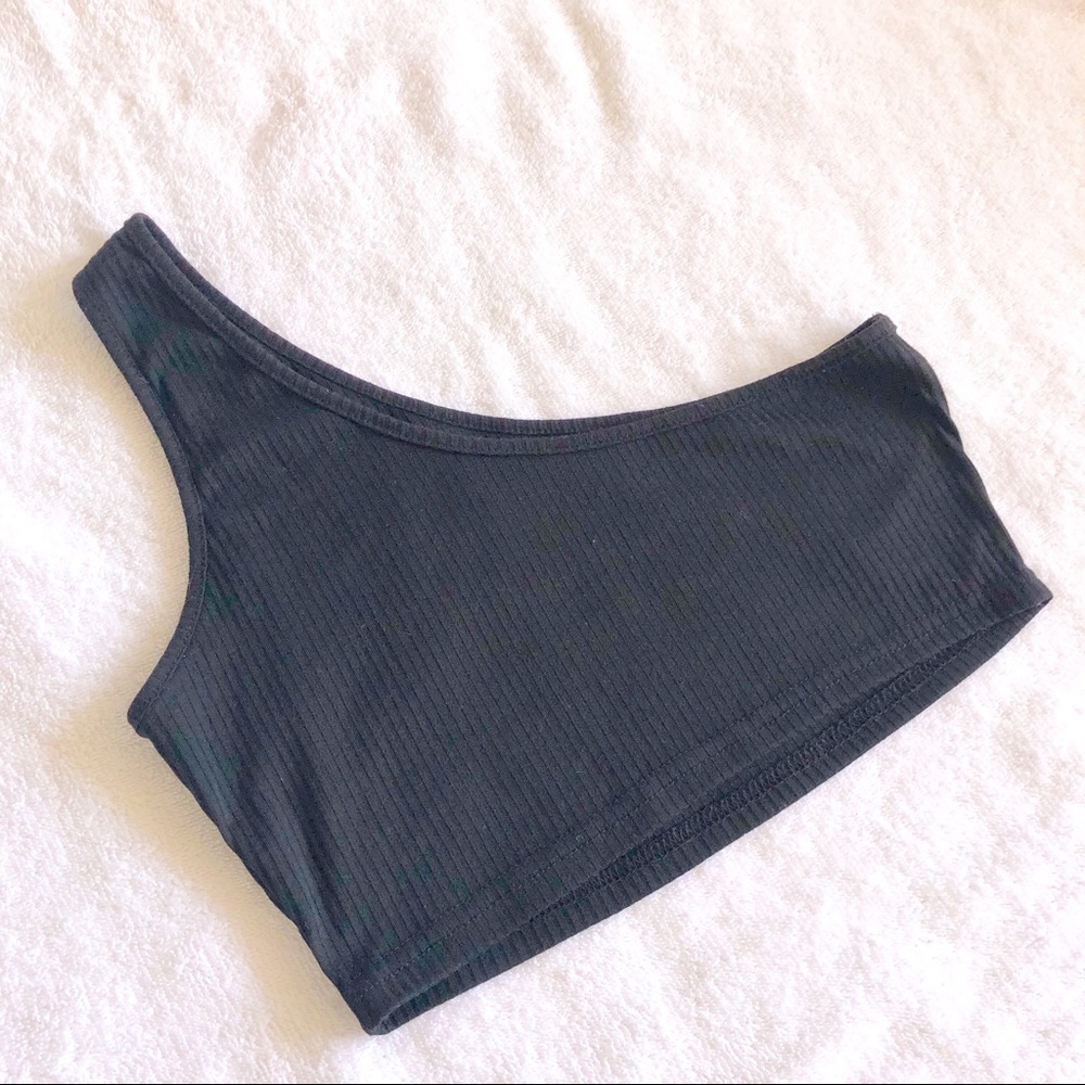 One Shoulder Ribbed Top